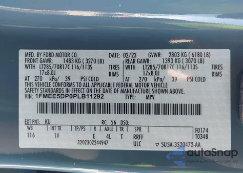 2023 Ford Bronco Badlands из США, поврежденный, VIN 1FMEE5DP0PLB11292